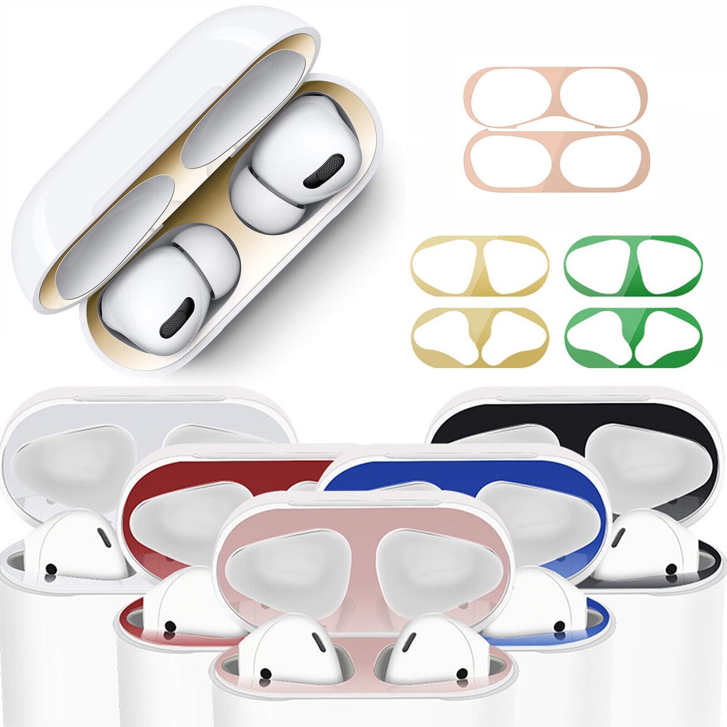 Metallic Schutzfolie für AirPods 2 & PRO Case Hülle Cover Schutzhülle Sticker