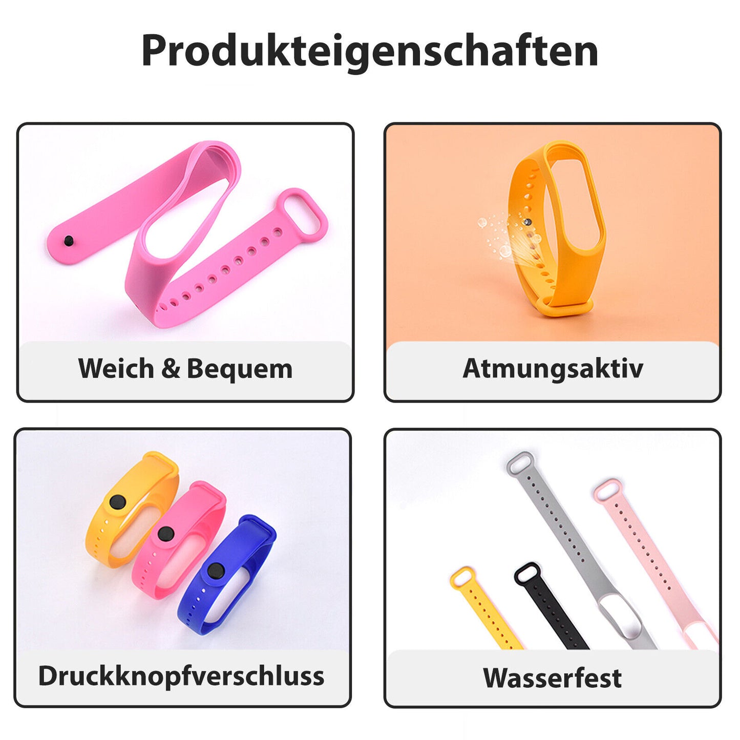 Armband für Xiaomi Mi Band 3 / 4 Fitness Tracker Smartwatch Ersatz Sport Silikon