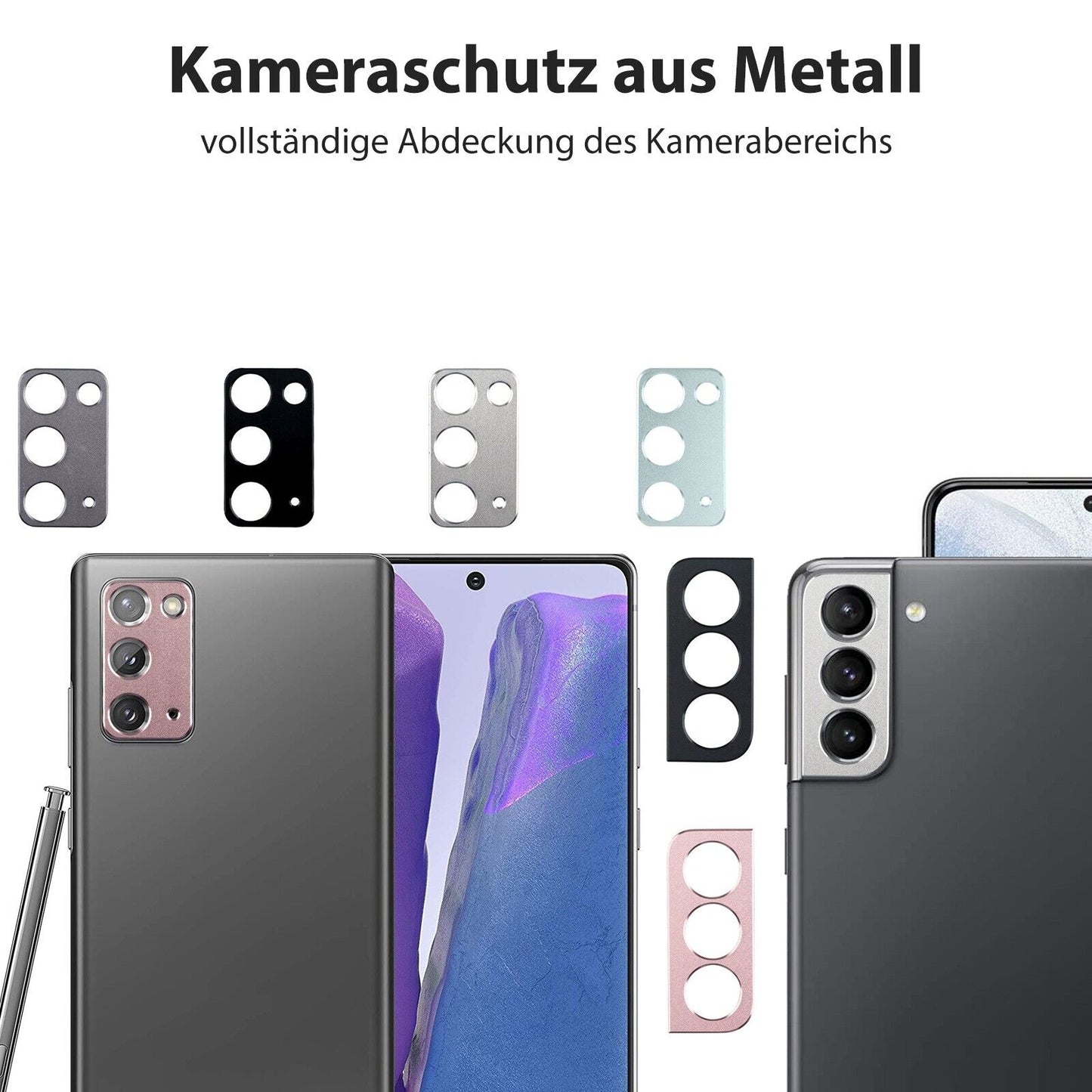 Kamera Schutz für Samsung Galaxy S21 S20 Plus Note 20 Ultra Cover Metall SLIM