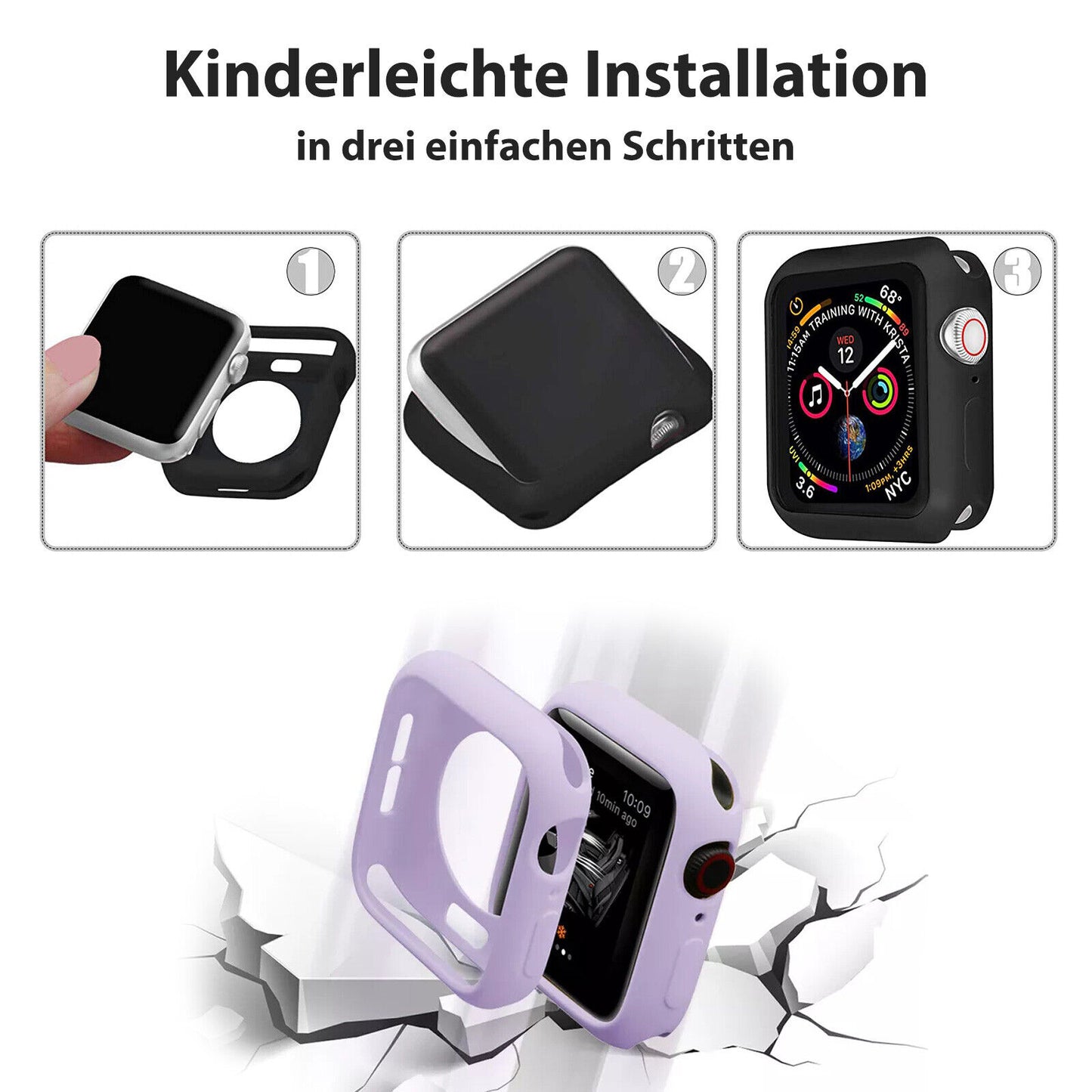 Schutzhülle für Apple Watch Series 1-6 SE 38 40 42 44mm Silikon Case Slim Bumper