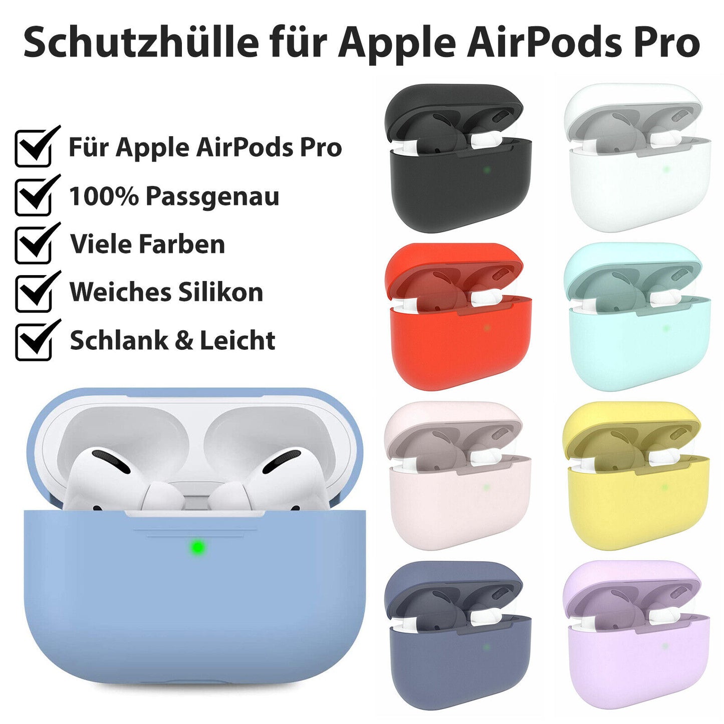 Hülle Apple Airpods Pro 2 / 1 Generation Case Silikon Schutzhülle Tasche Cover