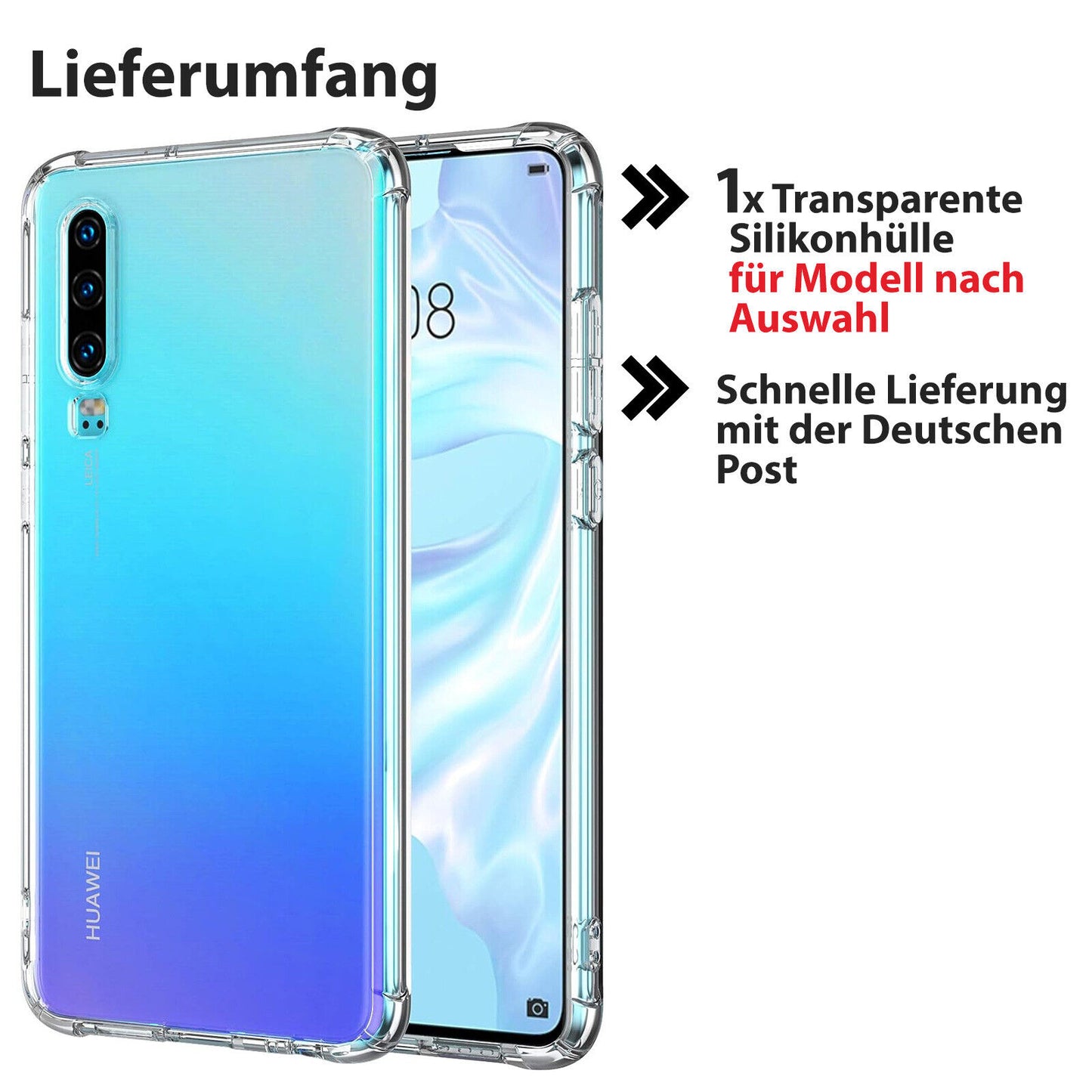 Schutzhülle Huawei P20 P30 P40 Pro Lite Mate 20 Silikon Hülle Case Cover Bumper