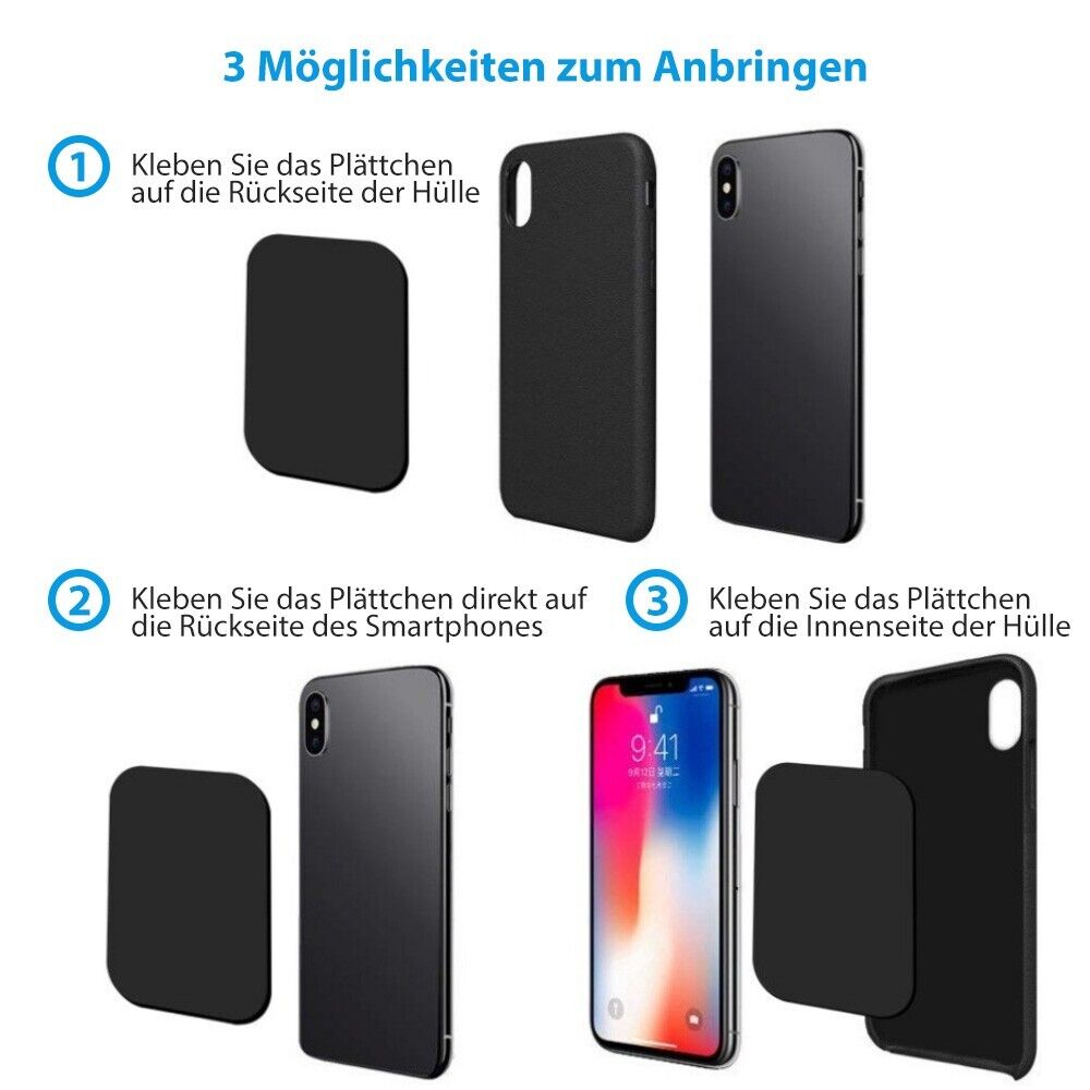 Metallplättchen für Magnet Handy Halterung Auto Metallplatte Selbstklebend