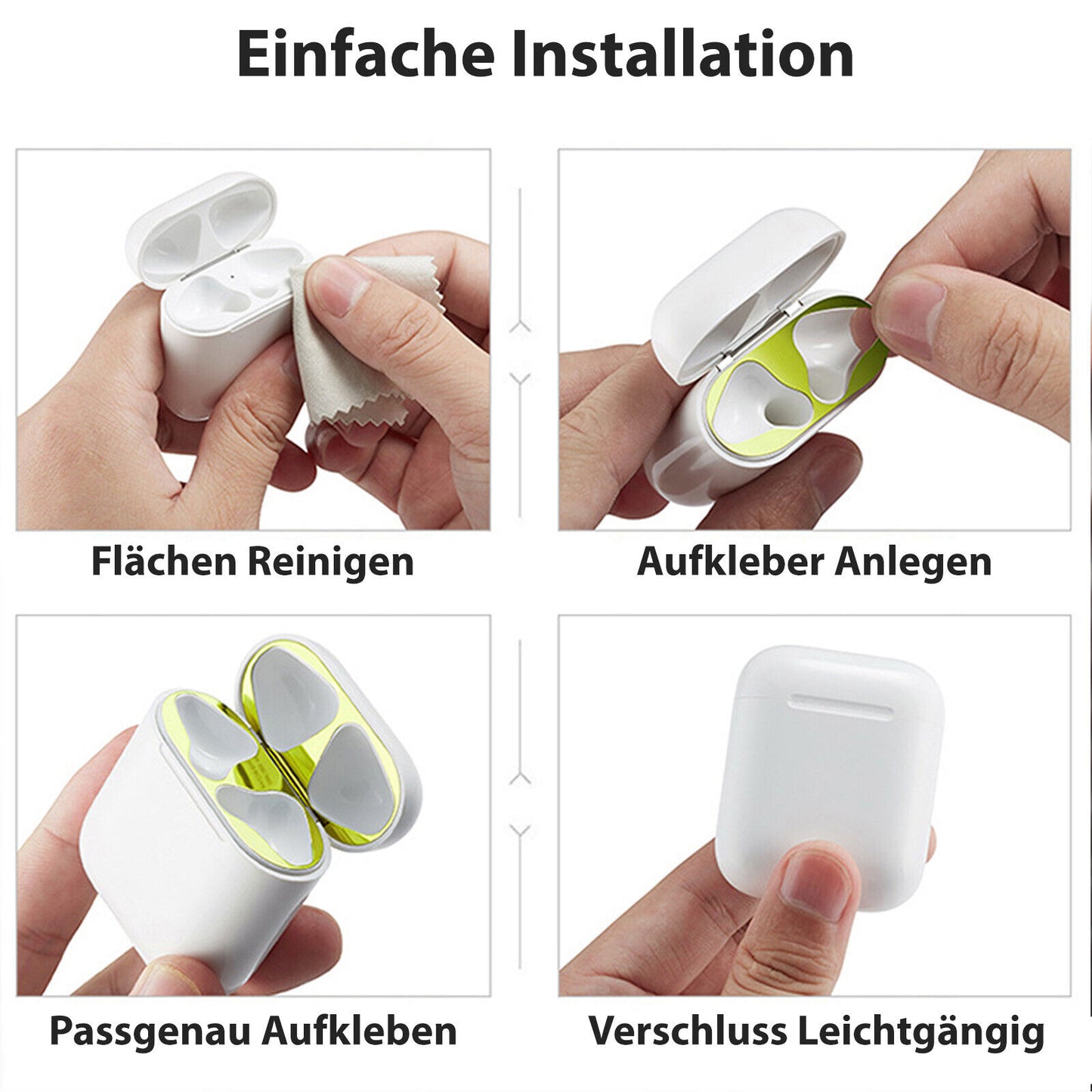 Metallic Schutzfolie für AirPods 2 & PRO Case Hülle Cover Schutzhülle Sticker
