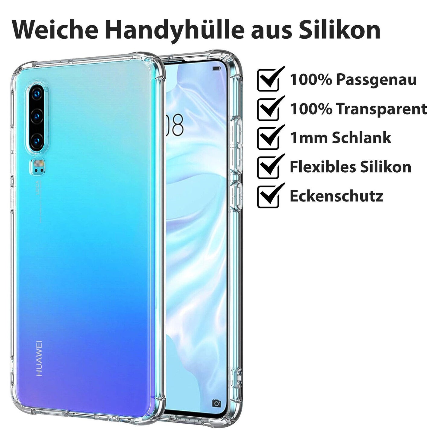 Schutzhülle Huawei P20 P30 P40 Pro Lite Mate 20 Silikon Hülle Case Cover Bumper
