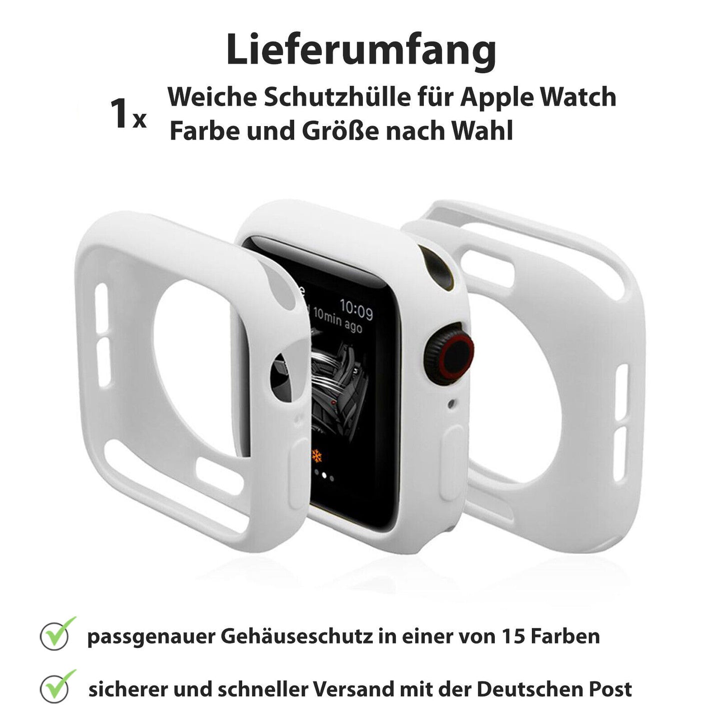 Schutzhülle für Apple Watch Series 1-6 SE 38 40 42 44mm Silikon Case Slim Bumper