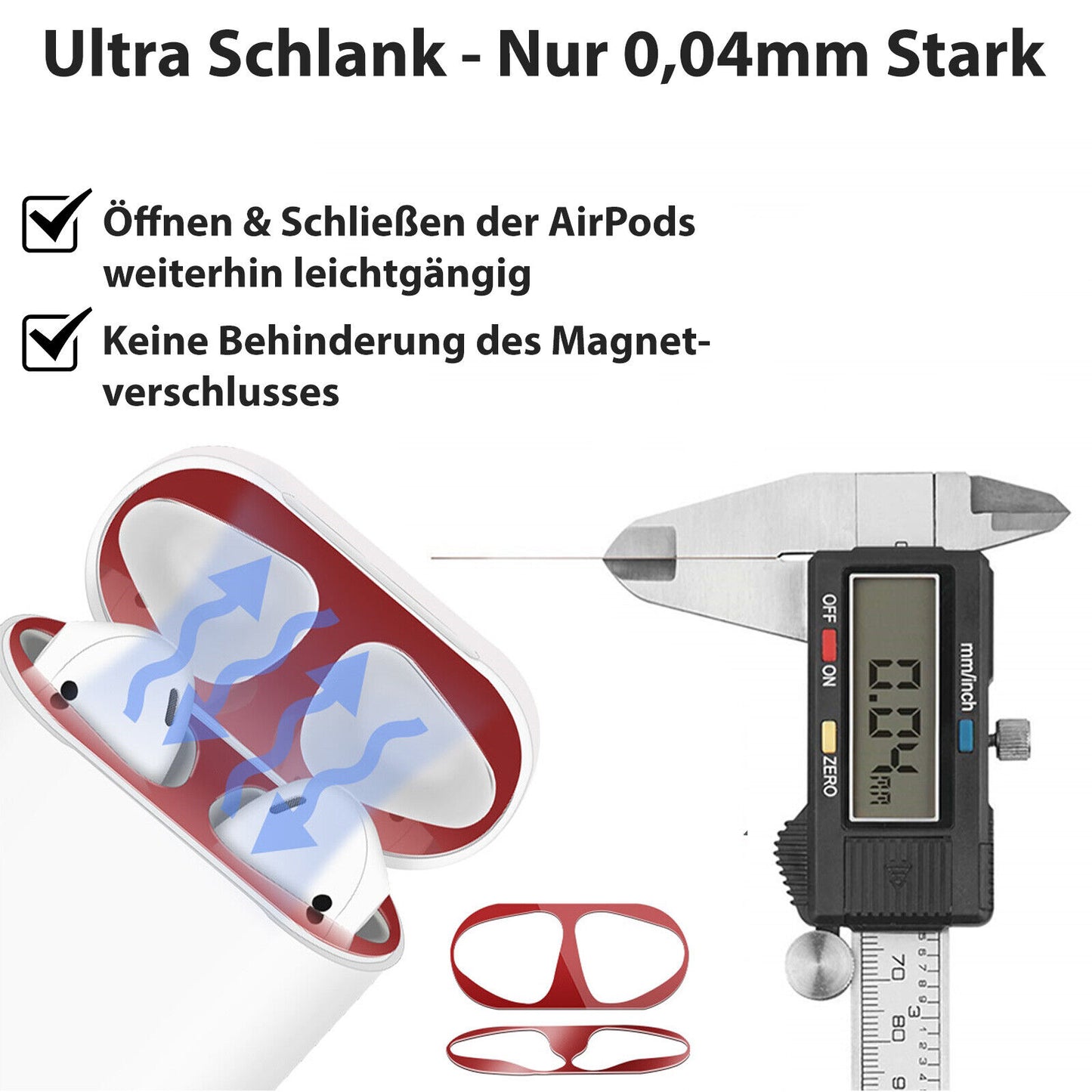 Metallic Schutzfolie für AirPods 2 & PRO Case Hülle Cover Schutzhülle Sticker