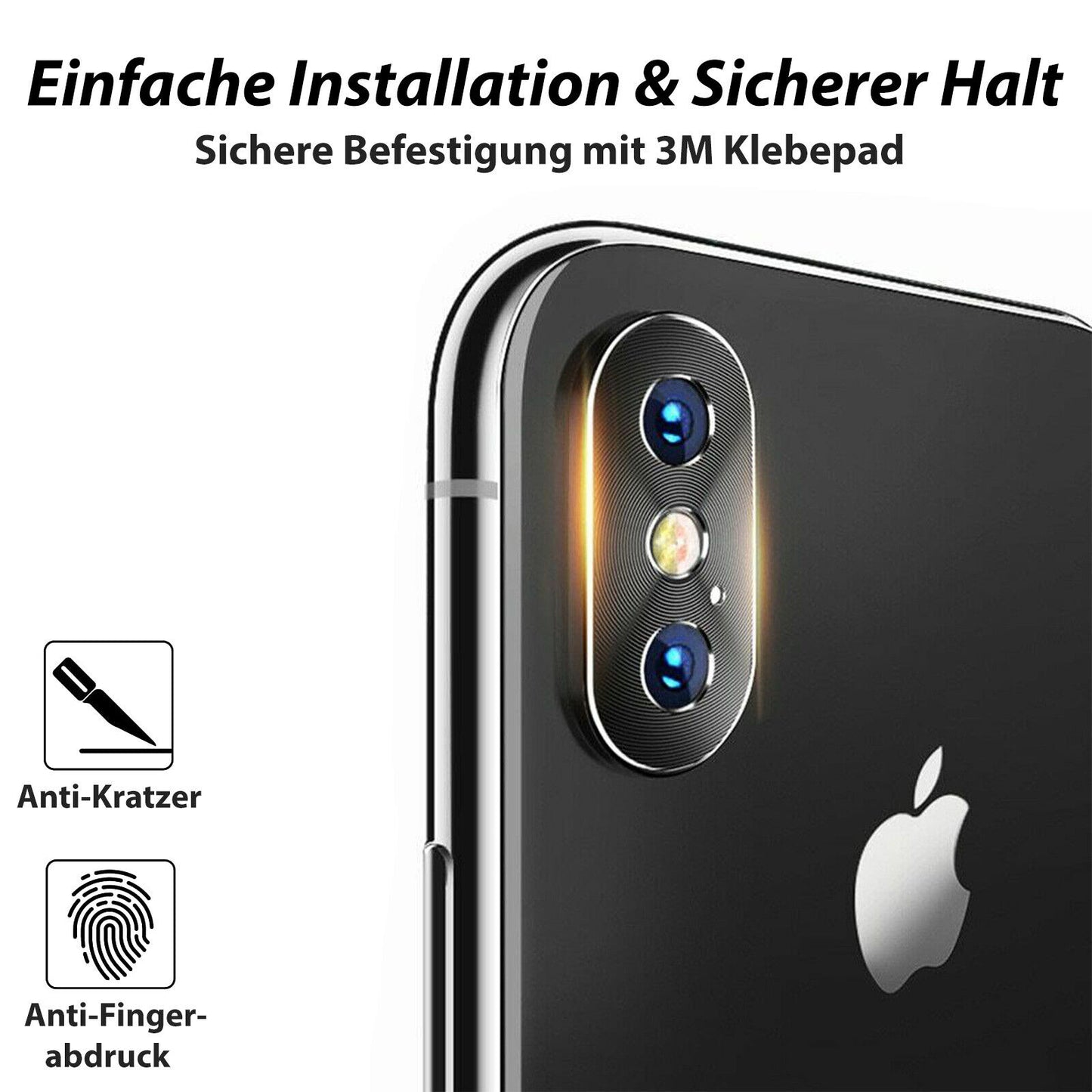 iPhone 7 8 X XS XR Plus Max SE Kamera Schutz Blende, Metall Panzer Camera Linse