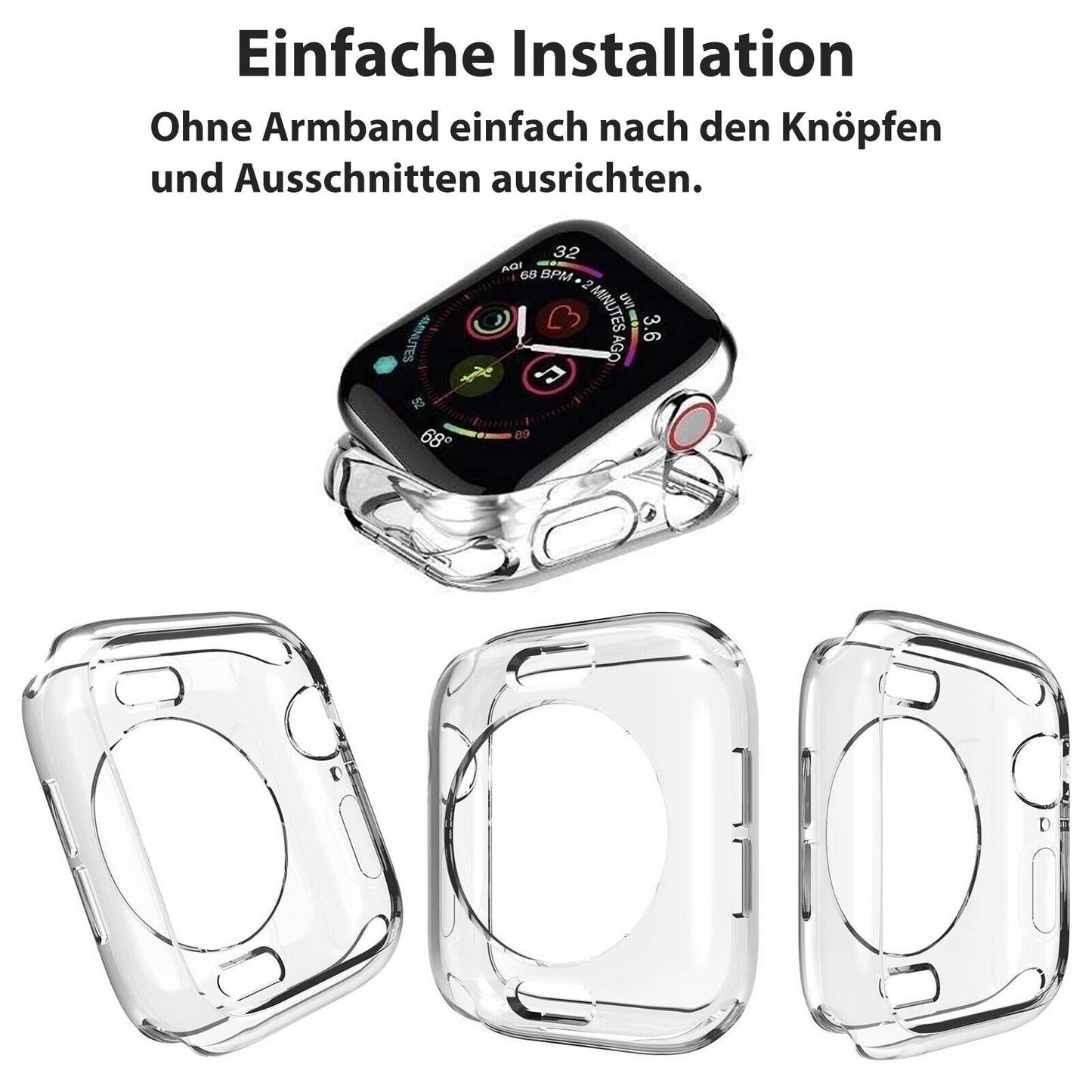 Hülle für Apple Watch Series 8 7 6 5 4 SE 49 45 44 42 40mm Silikon Schutz Bumper