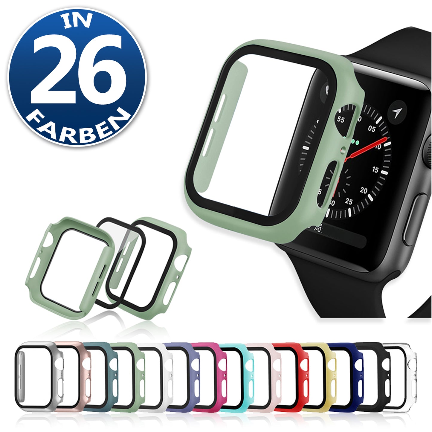 Hülle für Apple Watch Series 1-9 | 44 45 49 mm Schutz Case 360-Grad Cover