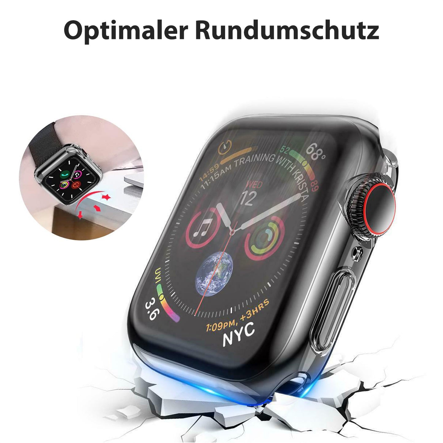Silikon Case für Apple Watch Series 1-9 Cover 38-49mm 360 Grad Schutz Hülle TPU
