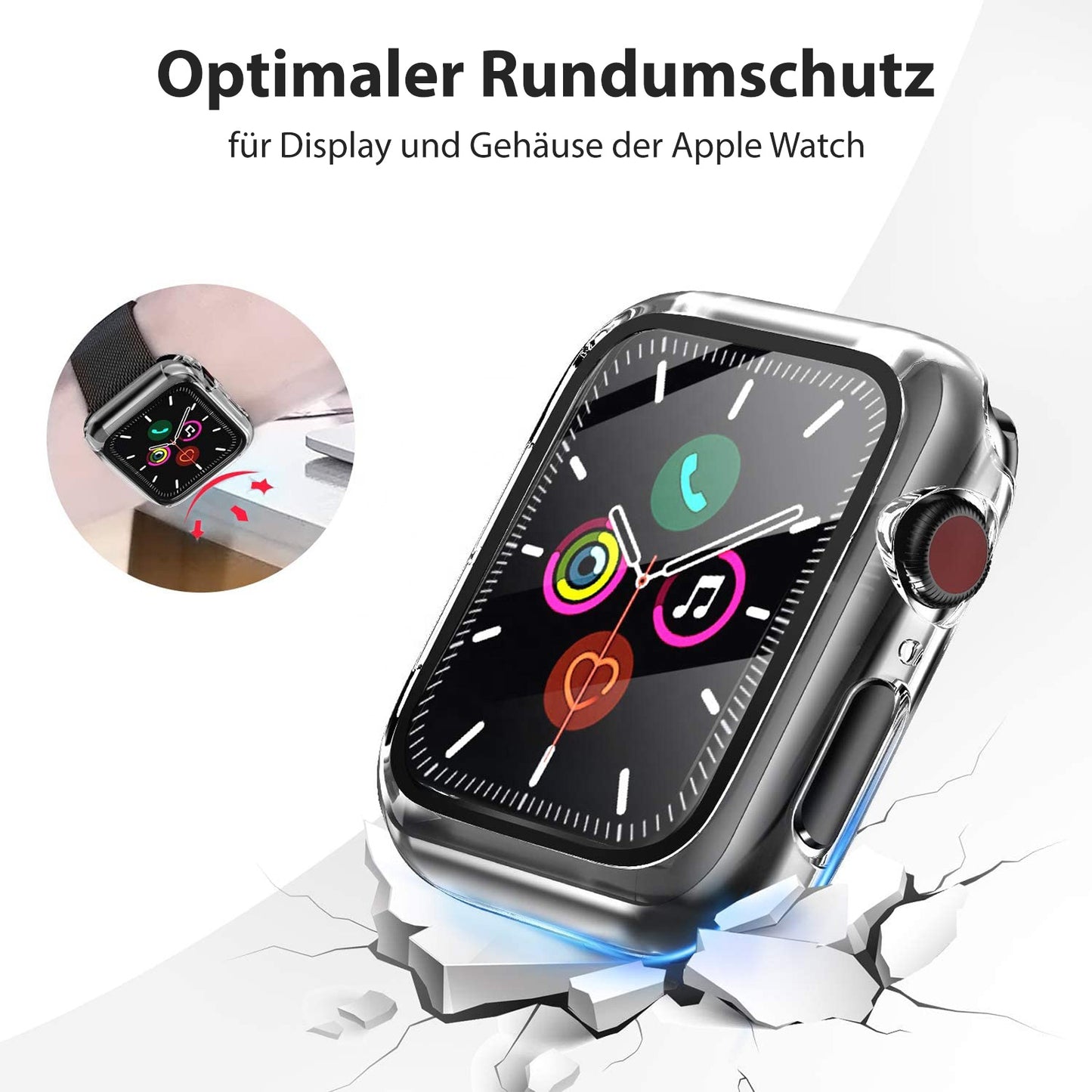 Hülle für Apple Watch Series 1-9 | 44 45 49 mm Schutz Case 360-Grad Cover