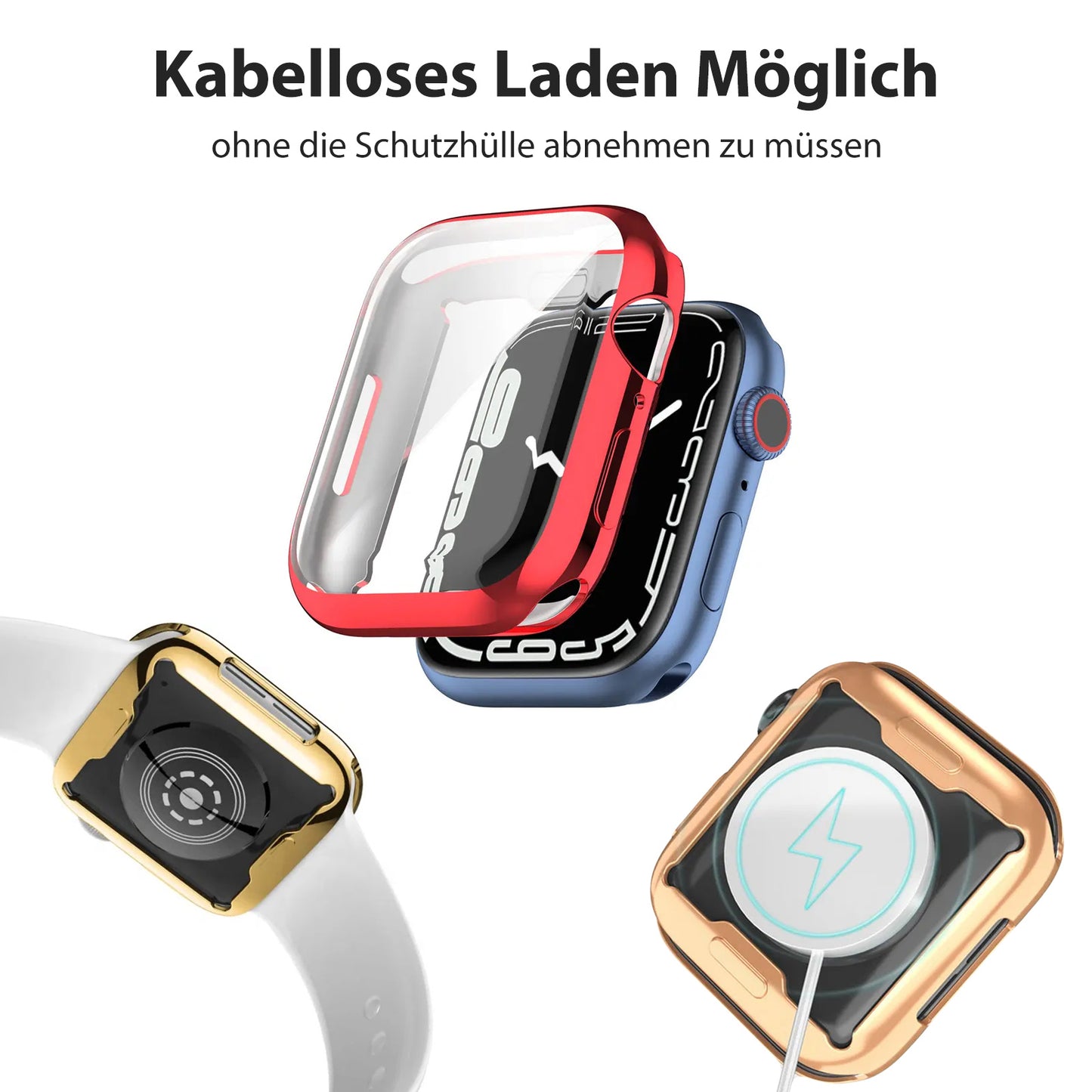 Silikon Case für Apple Watch Series 1-9 Cover 38-49mm 360 Grad Schutz Hülle TPU