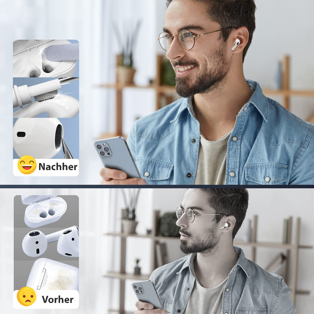 3 in 1 Reiniger Set für AirPods Kopfhörer Cleaner und Apple Air Ear Pod Ladecase