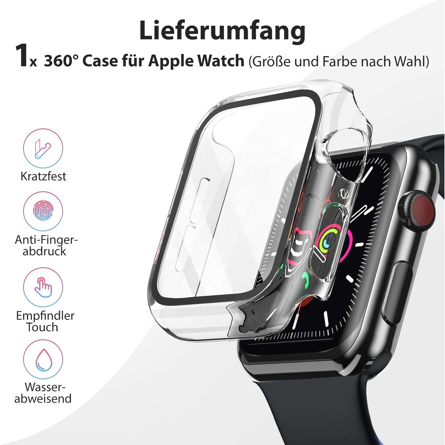 Hülle für Apple Watch Series 1-9 | 44 45 49 mm Schutz Case 360-Grad Cover