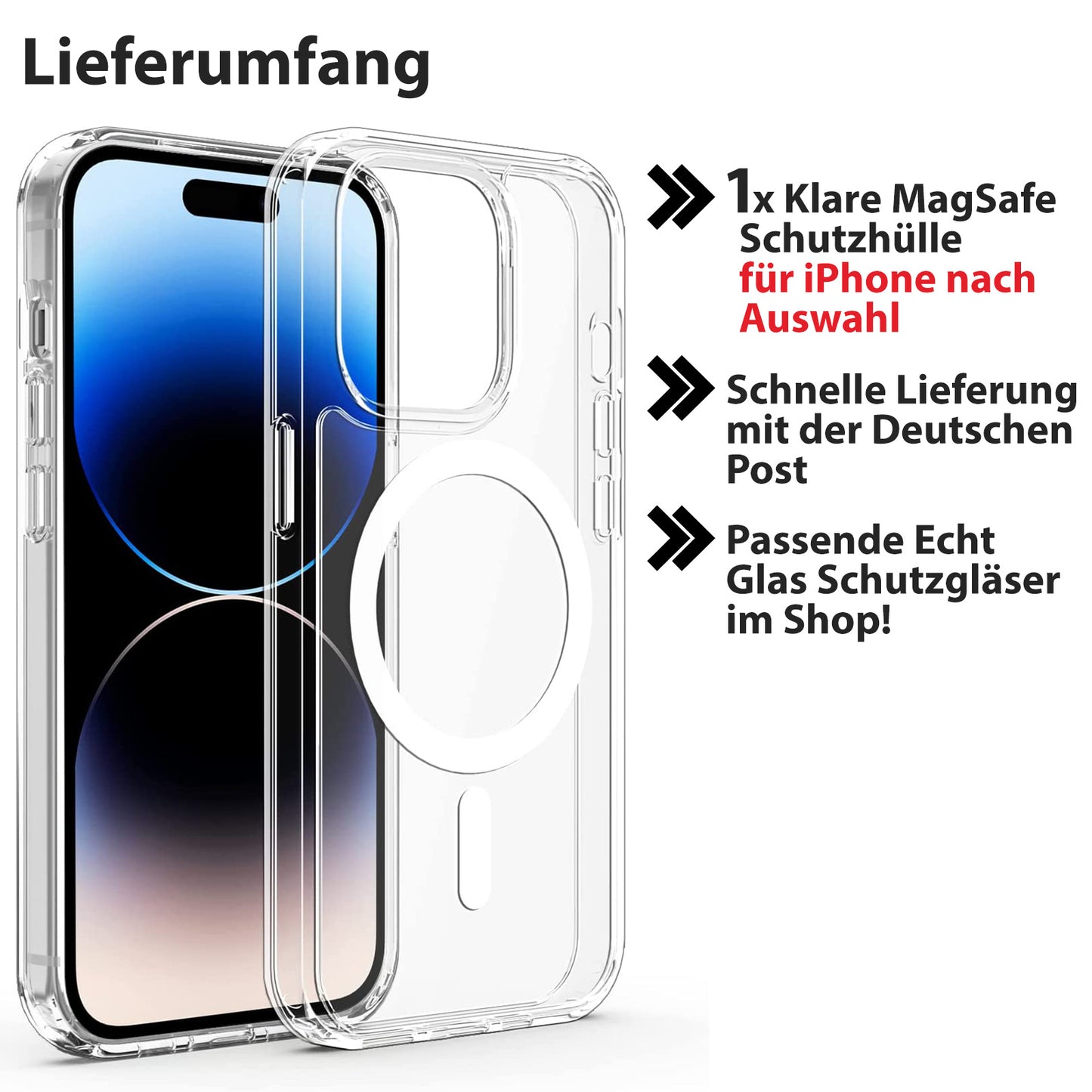 Clear Case Hülle MagSafe für iPhone 16 15 14 13 12 Pro Max Schutz Handy Magnet