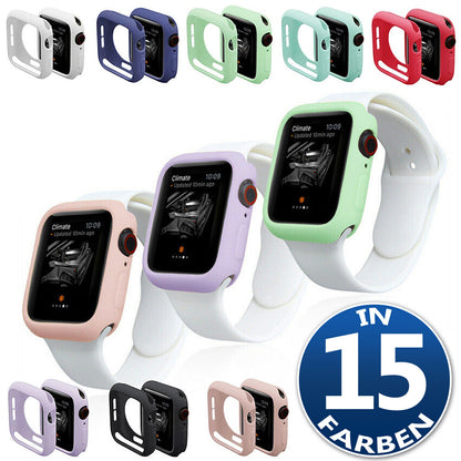 Schutzhülle für Apple Watch Series 1-6 SE 38 40 42 44mm Silikon Case Slim Bumper