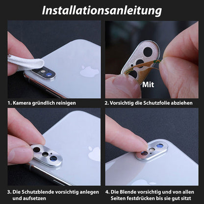 iPhone 7 8 X XS XR Plus Max SE Kamera Schutz Blende, Metall Panzer Camera Linse