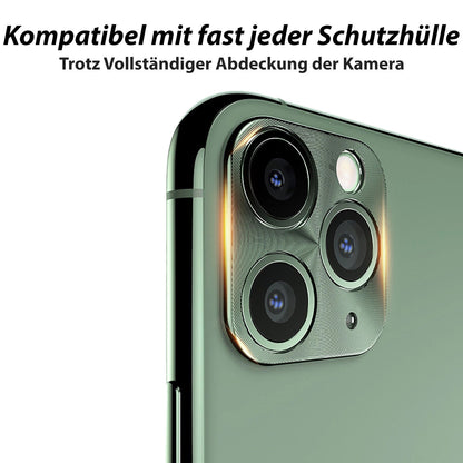 iPhone 11 12 Pro Max Mini Kamera Schutz Linsen Schutz aus Metall im Titan look