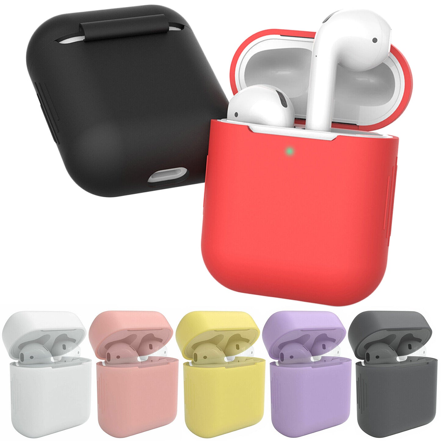 AirPods 1 2 Hülle Silikon Case - Schutzhülle für Apple Airpod Kopfhörer 1 2 Gen