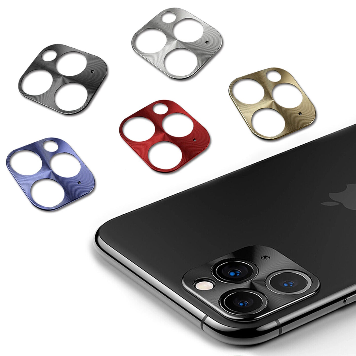 iPhone 11 12 Pro Max Mini Kamera Schutz Linsen Schutz aus Metall im Titan look