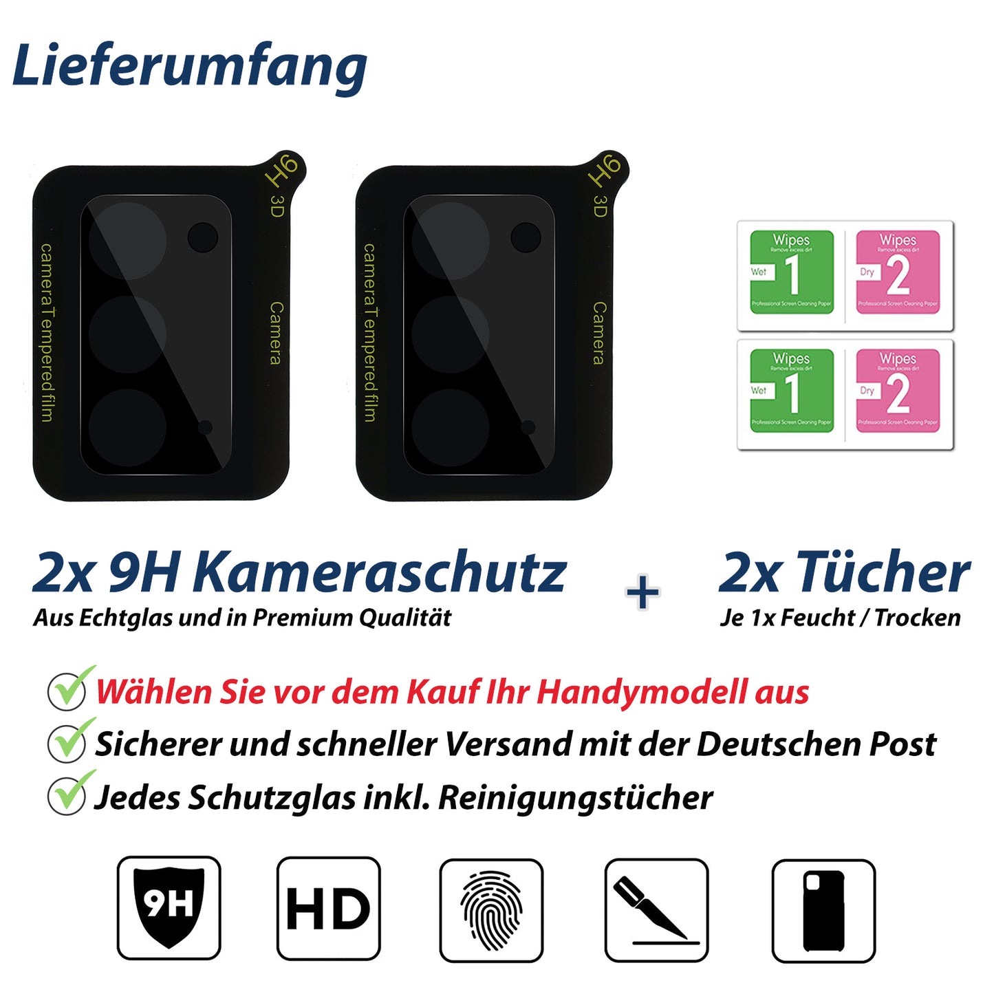 2x Kameraschutz Glas für Samsung Galaxy S24 S23 S22 S21 S20 Fe Plus Ultra Panzer