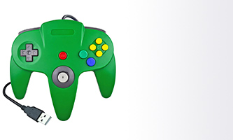 Nintendo 64 USB Controller N64 Gamepad mit USB Anschluss für Windows PC, Mac OS und Raspberry Pie in Grün Green